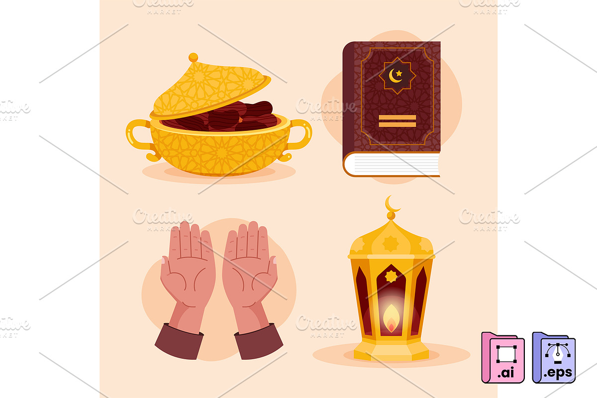 Ramadan Elements Vector Set, an Object Graphic by MISS CHATZ (Photo 1 of 3)