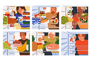 People look for food in fridge set, a Food Illustration by Good Studio (Thumbnail 1 of 7)