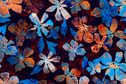 Blue & Orange Floral Pattern, a Pattern Graphic by MartinShop (Thumbnail 2 of 10)