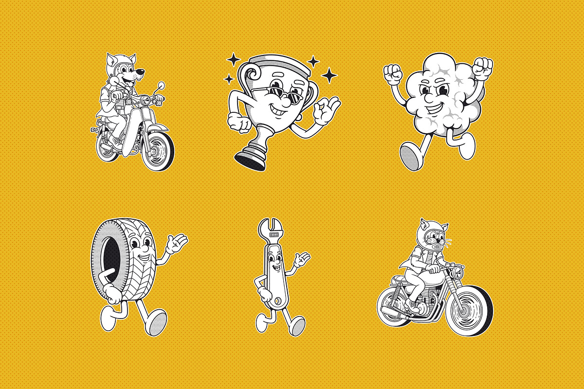 Groovy Racers Retro Illustration, a Transportation Illustration by Decoconio Design (Photo 3 of 7)