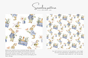 watercolor rabbit seamless pattern, a Pattern Graphic by Pink Studio Art (Thumbnail 2 of 5)