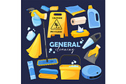 Cleaning equipment icons collection, a Work Illustration by Elen_Art (Thumbnail 1 of 2)