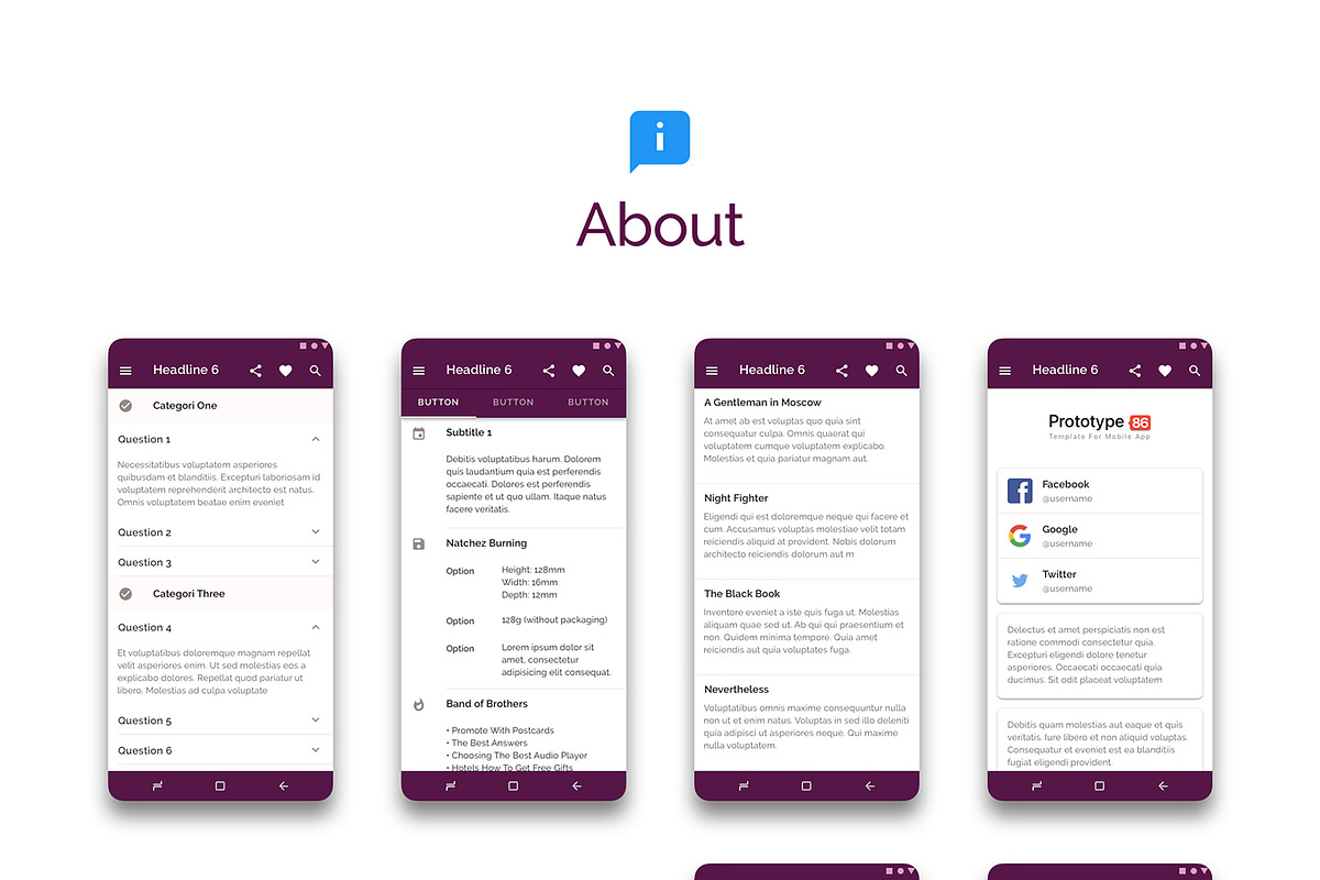 Prototype 86 - Template For Android, an UI Kit Template by App for Mobile & Website (Photo 23 of 28)