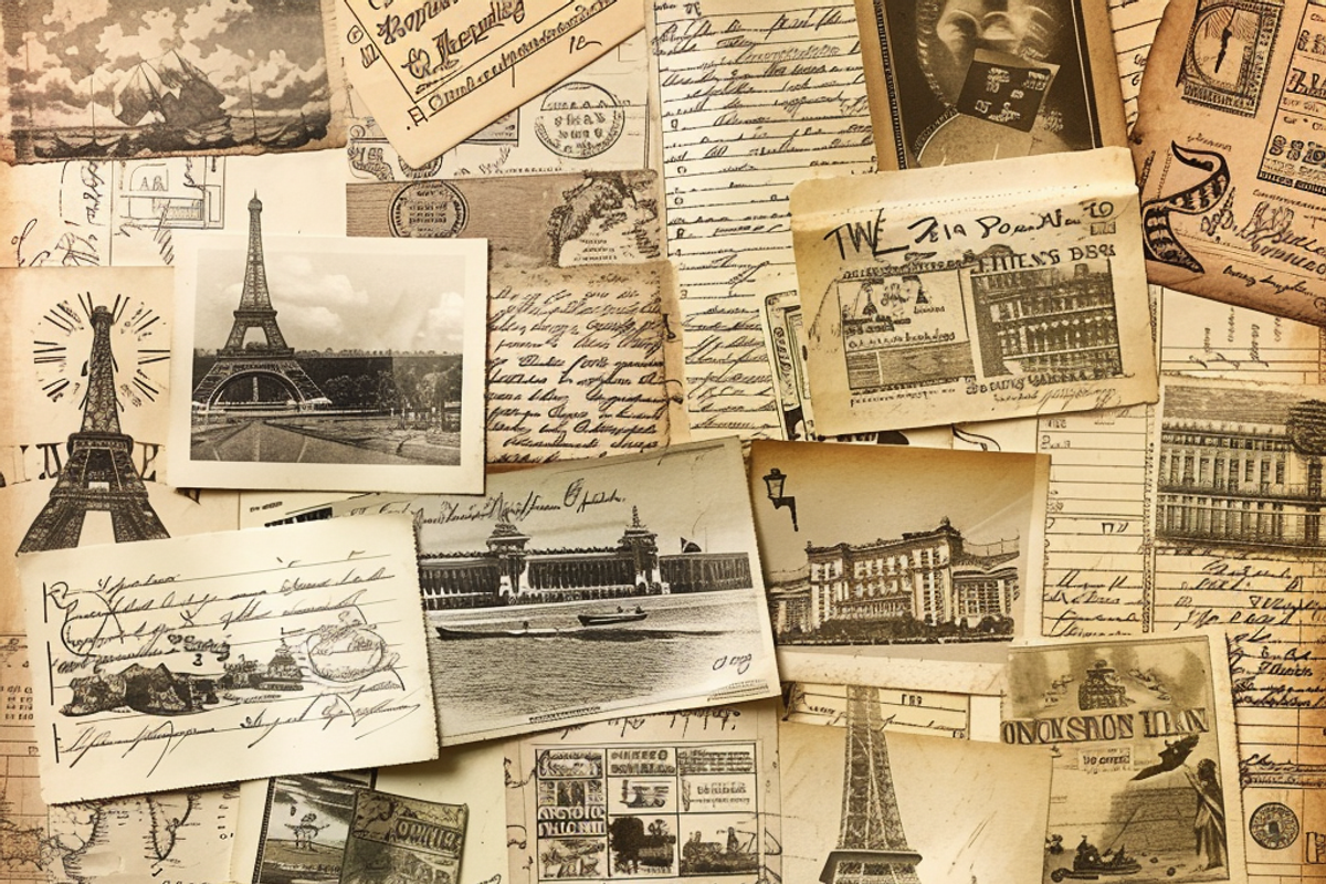 Vintage Travel Postcards, a Pattern Graphic by Printable Treasure (Photo 4 of 7)