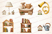 New Home Clipart Bundle, an Illustration by DreamCafeArt (Thumbnail 3 of 6)