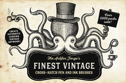 Finest Vintage - Illustrator Brushes, a Brush Add-On by The Artifex Forge