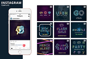 Neon Animated Template, a Social Media Template by Brandspark Mini (Thumbnail 1 of 2)