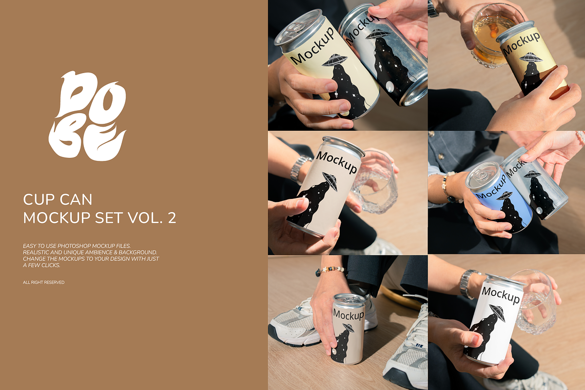 Cup Can Mockup Set Vol. 2, a Packaging Mockup by DOBE Studio (Photo 1 of 4)