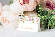 Pink & Gold Editable Place Cards, a Stationery Template by Bijou Bay (Thumbnail 1 of 2)