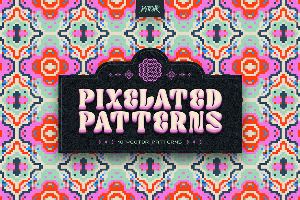 Pixel Mosaic Patterns | Vol. 10, a Pattern Graphic by dvtchk (Photo 9 of 10)