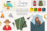Camping Vector Clipart Set, a Person Illustration by Universe Mary (Thumbnail 2 of 9)