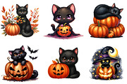 Black Cat and Pumpkin for Halloween, an Illustration by DreamArtGraphic (Thumbnail 2 of 4)