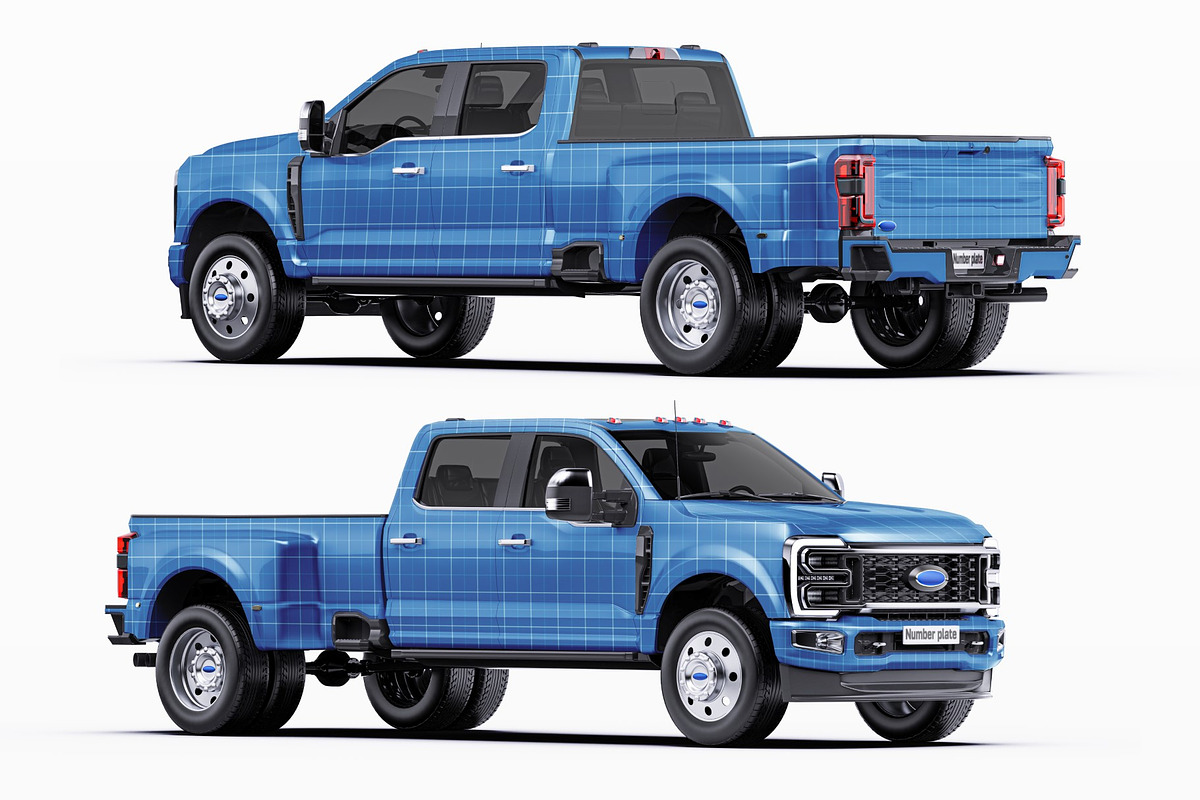 Realistic Heavy-Duty Dually Mockup