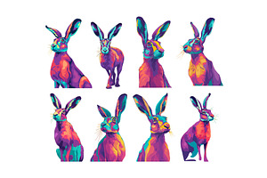 European hare portrait cartoon, an Animal Illustration by Onyx