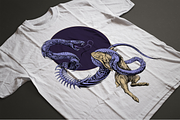 Snake and rabbit tshirt illustration, an Animal Illustration by Syahid Zain (Thumbnail 2 of 3)