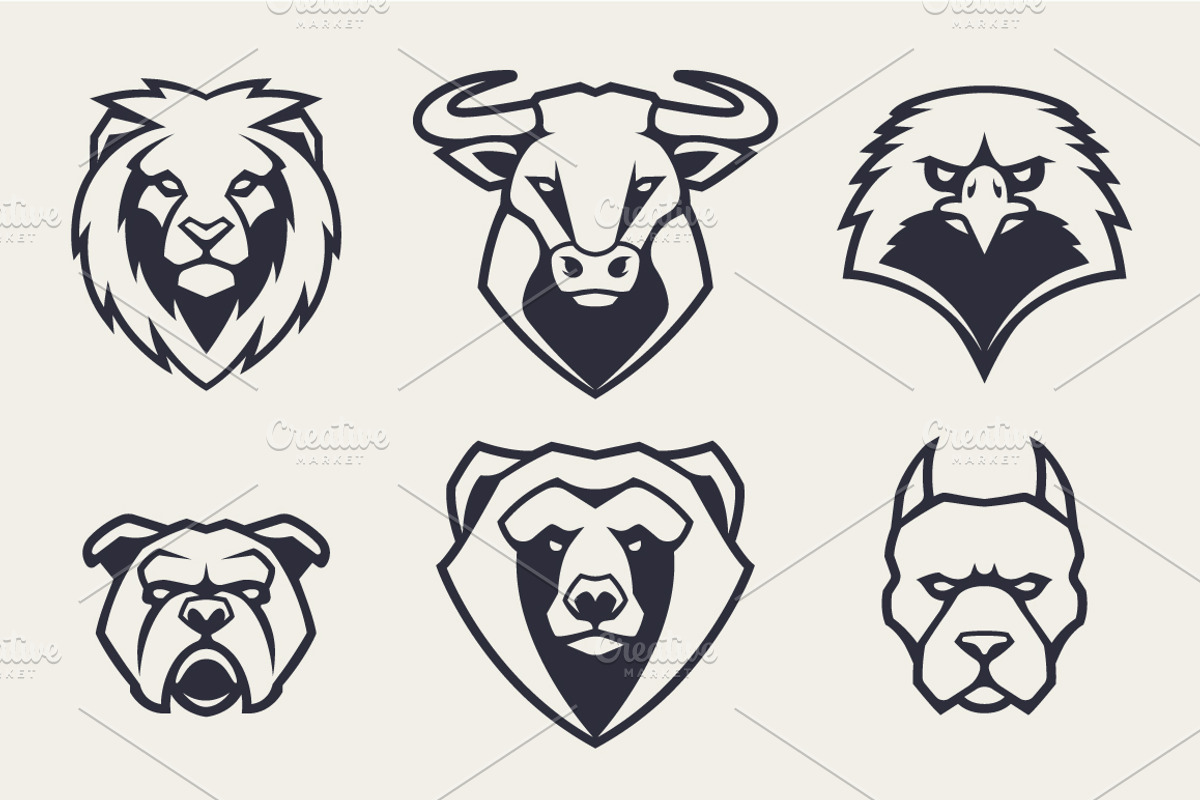 Animals Mascot Icons Vector Set, a Duotone Icon by Vecster (Photo 4 of 17)