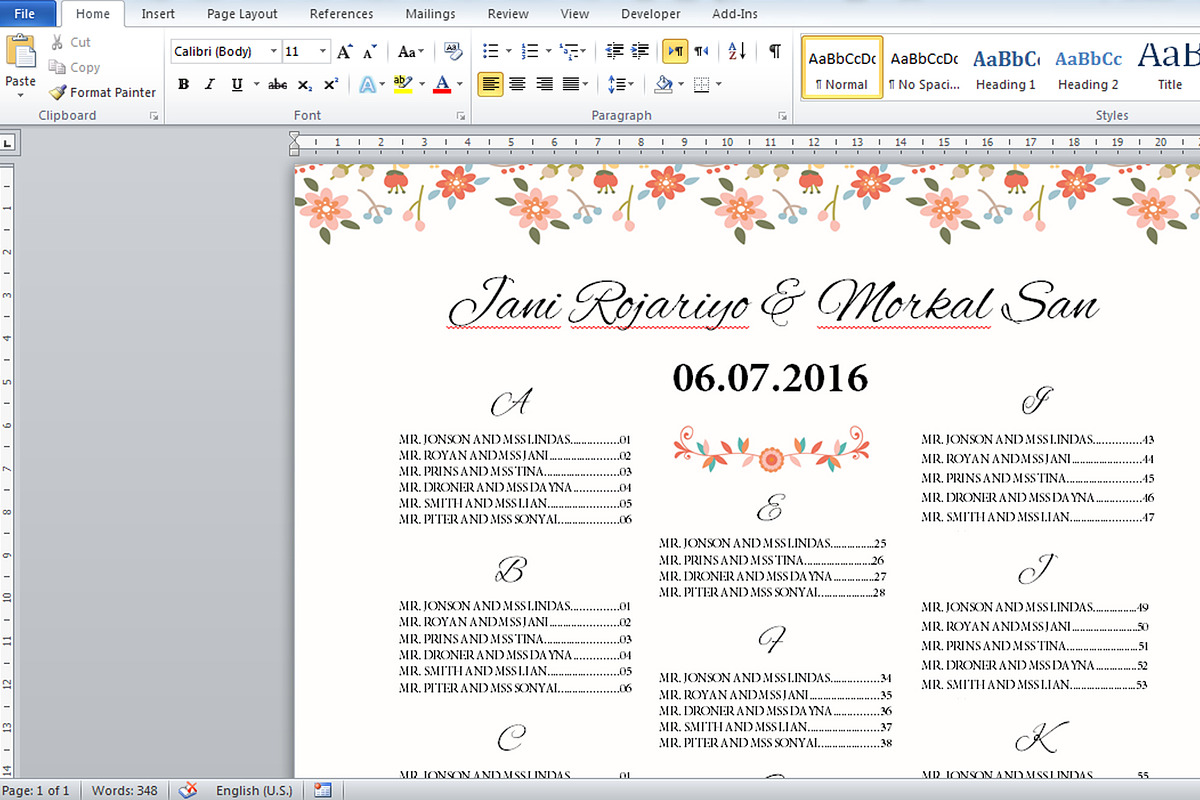 Wedding Seating Chart Poster preview 3