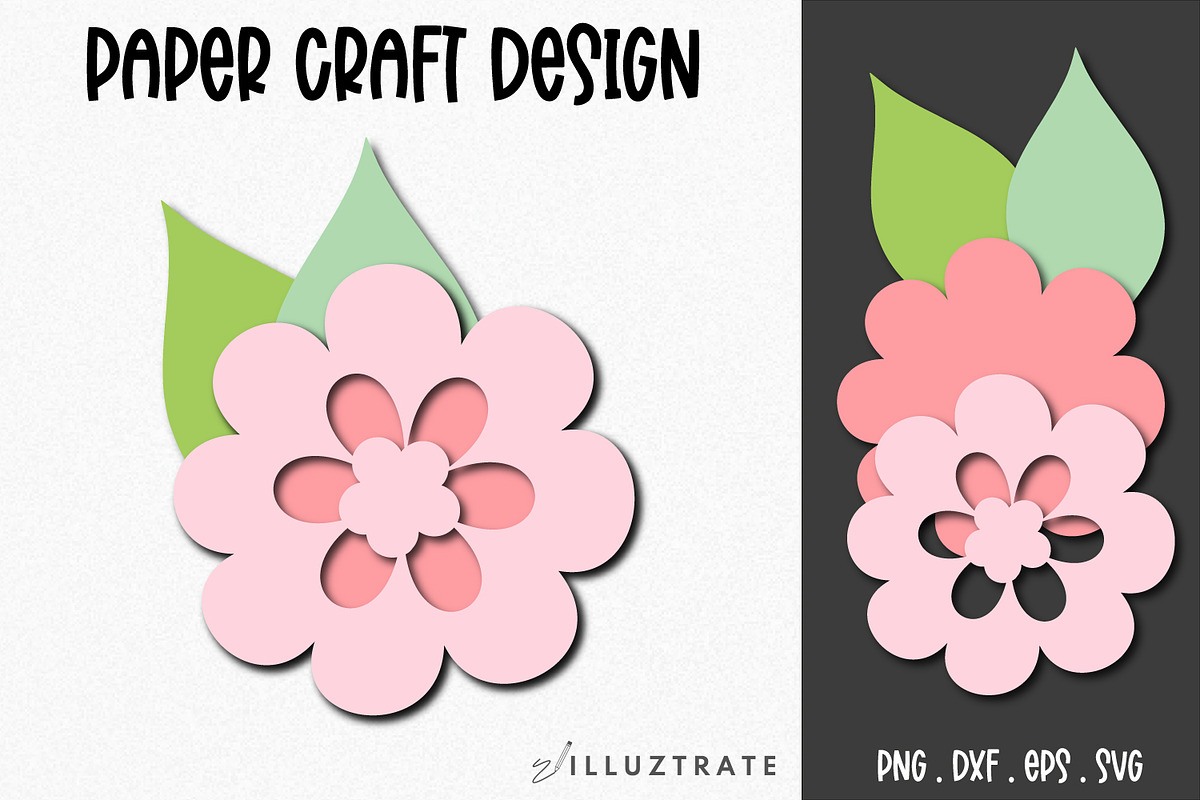 Paper Flower SVG Cut File Bundle, a Decorative Illustration by illuztrate (Photo 15 of 16)