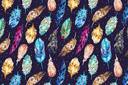 Watercolor feather set, an Illustration by martynmarin (Thumbnail 4 of 5)