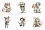 Whimsical Spring Fairy Clipart, an Illustration by CreationArt (Thumbnail 3 of 7)