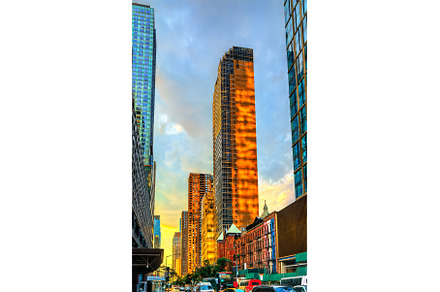 Sunset light on skyscrapers of, an Architecture Photo by Leonid Andronov