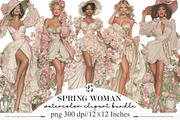 Whimsical Spring Woman Clipart, an Illustration by Designking (Thumbnail 1 of 5)