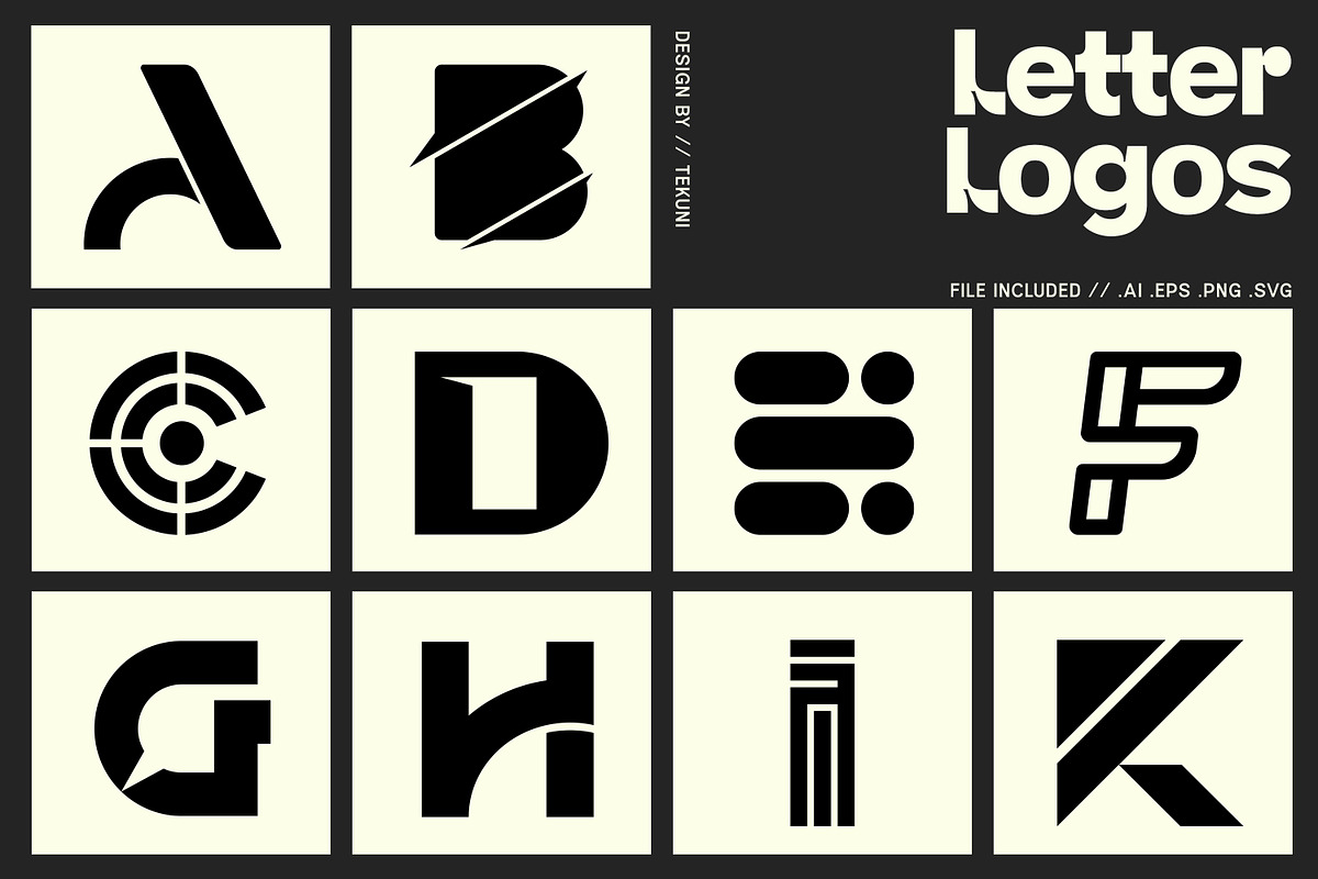 Letter Logo Template Vol 3, a Solid Icon by Tekuni (Photo 1 of 12)