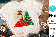 The Girl With Christmas Tree Png, an Illustration by Creative Art (Thumbnail 5 of 6)