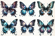 Watercolor Gothic Butterfly Clipart, an Illustration by DreamCafeArt (Thumbnail 4 of 7)