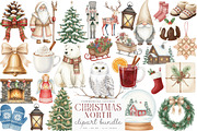 North Christmas Watercolor Clipart, an Illustration by SinaCreation (Thumbnail 1 of 7)
