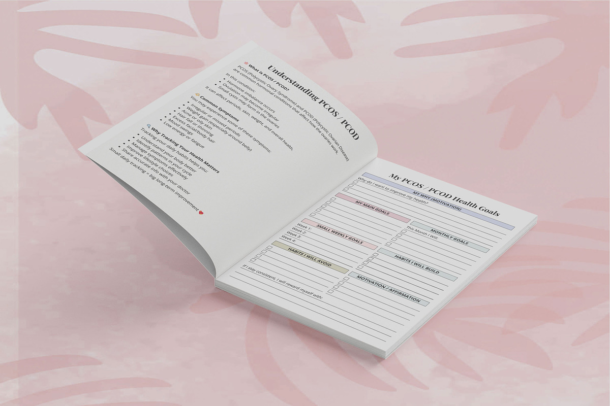 PCOS / PCOD Health Tracker Journal, a Design Template by Book2bees
