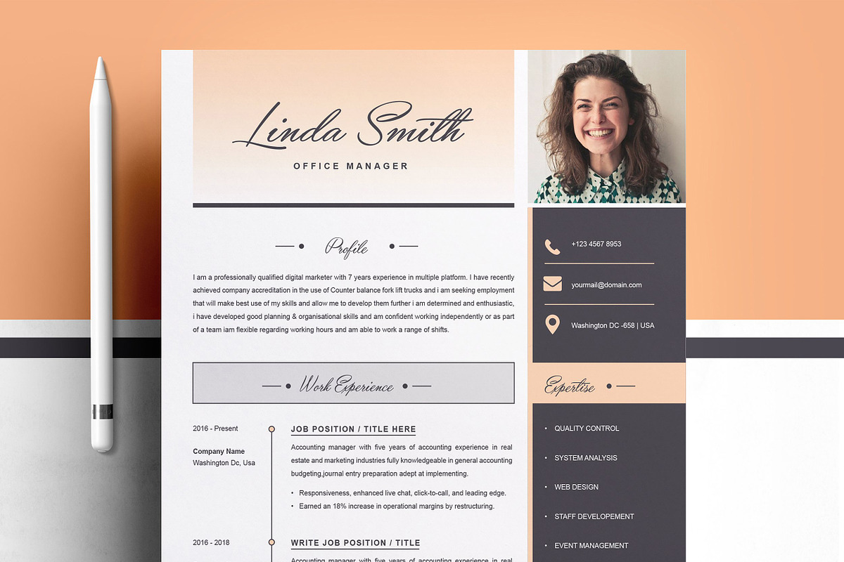 Resume/CV Bundle | 200+ for $29, a Resume Template by ResumeInventor (Photo 22 of 207)