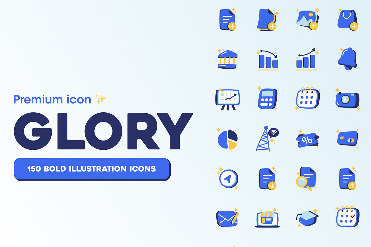 Glory Bold Colorfull Icon Pack, a Solid Icon by BROCZ Store (Photo 1 of 8)