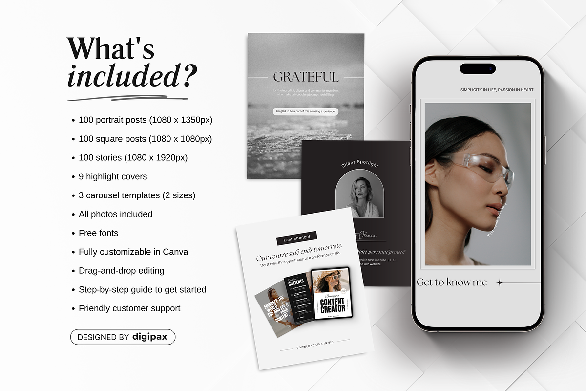 Coach Instagram Templates Bundle Kit, a Social Media Template by DigiPax (Photo 2 of 12)