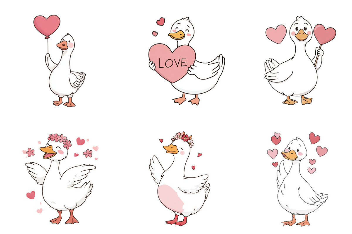 valentine-goose-clipart, an Illustration by CreationArt (Photo 2 of 7)