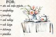 Rustic Tea Salon Mothers Day Clipart, an Illustration by Libby Wishes (Thumbnail 5 of 6)