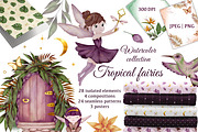 Tropical Fairy Watercolor Set, a Decorative Illustration by ZabolotnaArt (Thumbnail 1 of 13)