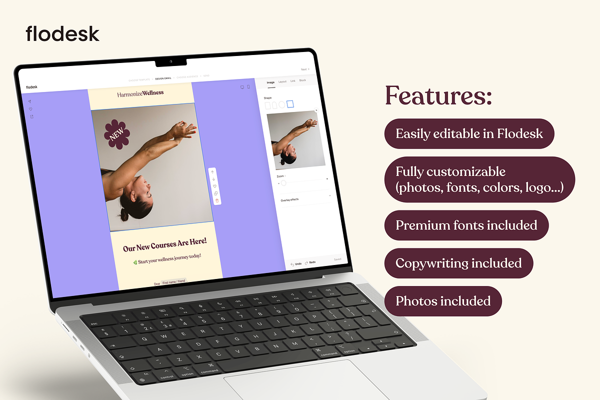Flodesk Wellness Email Templates, an Email Template by Luna Studio (Photo 2 of 6)