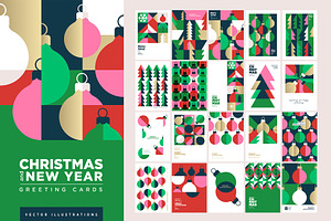 Merry Christmas and Happy New Year, a Seasonal Illustration by PureSolution
