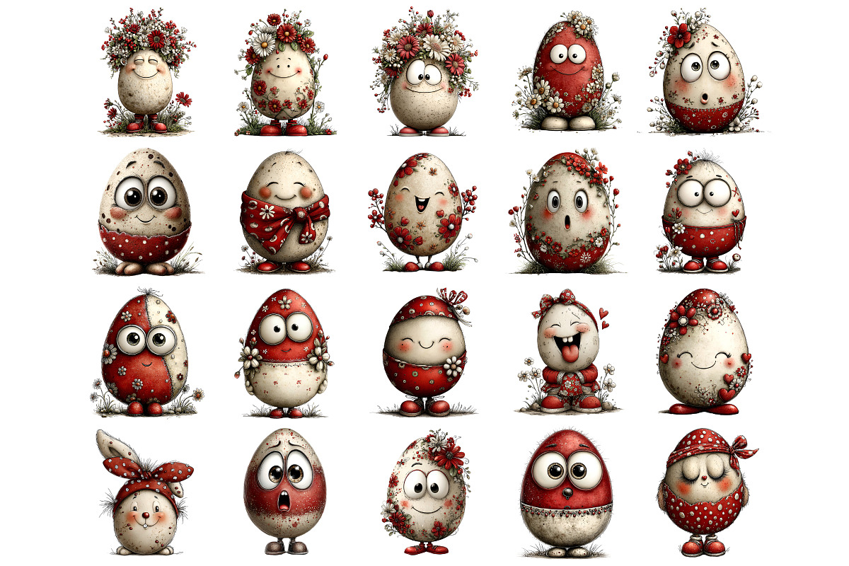 Quirky Easter Eggs Clipart Set, a Seasonal Illustration by Nicolle's Colorful Art (Photo 8 of 9)