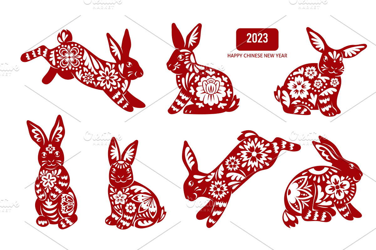 Chinese traditional rabbit. Cute new, an Object Graphic by YummyBuum