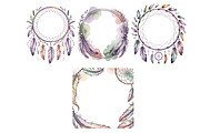 Watercolor Dreamcatchers Frames, a Background Graphic by SketchArtStudio (Thumbnail 3 of 3)