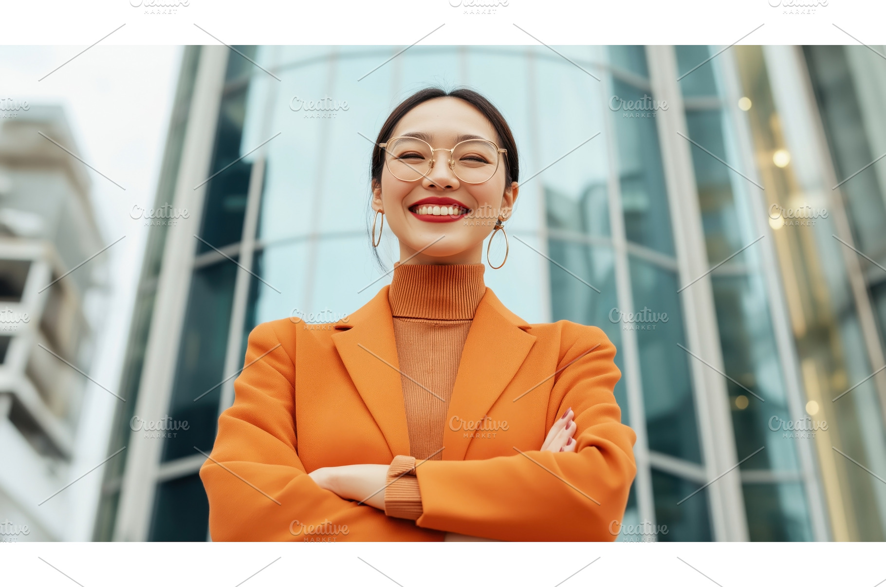 Confident Asian businesswoman in an, a Person Photo by Sergey Kotenev