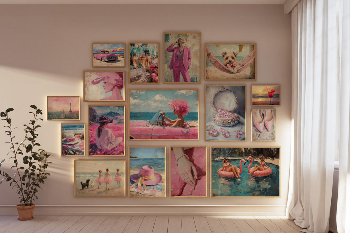 Trendy & Preppy Pink Art Collection, an Illustration by PrintablesByFranklyn (Photo 3 of 6)