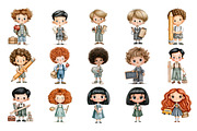 Back to School Kids Clipart, an Education Illustration by Nicolle's Colorful Art (Thumbnail 5 of 6)