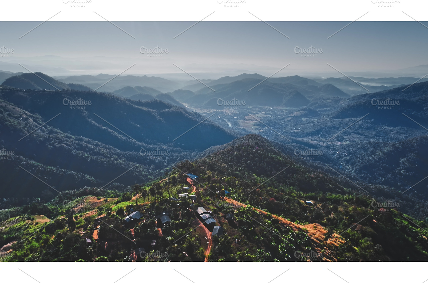 Aerial view of mountains covered by, a Nature Photo by Goinyk