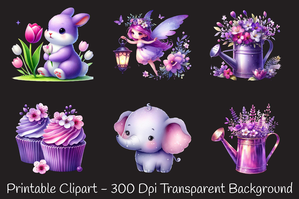 Cute purple spring sublimation, an Illustration by RobertsArt (Photo 7 of 7)