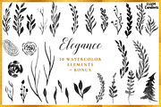 Gray Watercolor Leaves Clipart, a Texture Illustration by Essem Creatives (Thumbnail 2 of 3)