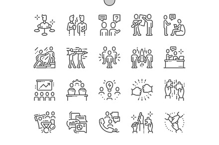 Teamwork Line Icons, an Outline Icon by Palau