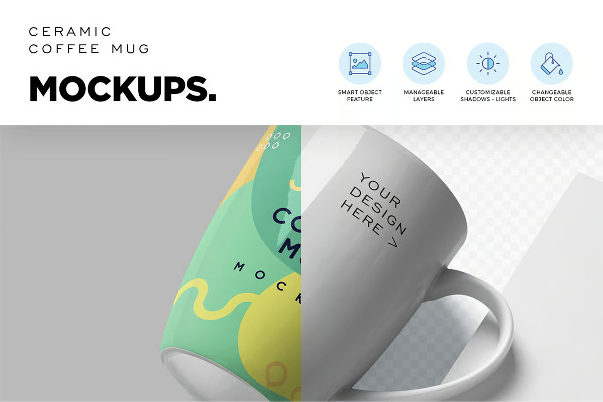 Ceramic Coffee Mug Mockups, a Cups & Container Mockup by megostudi0 (Photo 2 of 6)